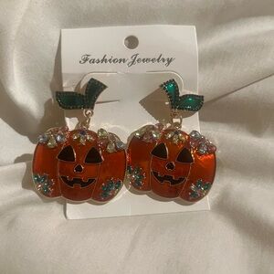 All Earrings in closet $5 when bundled!   Pumpkin Earrings Jeweled
